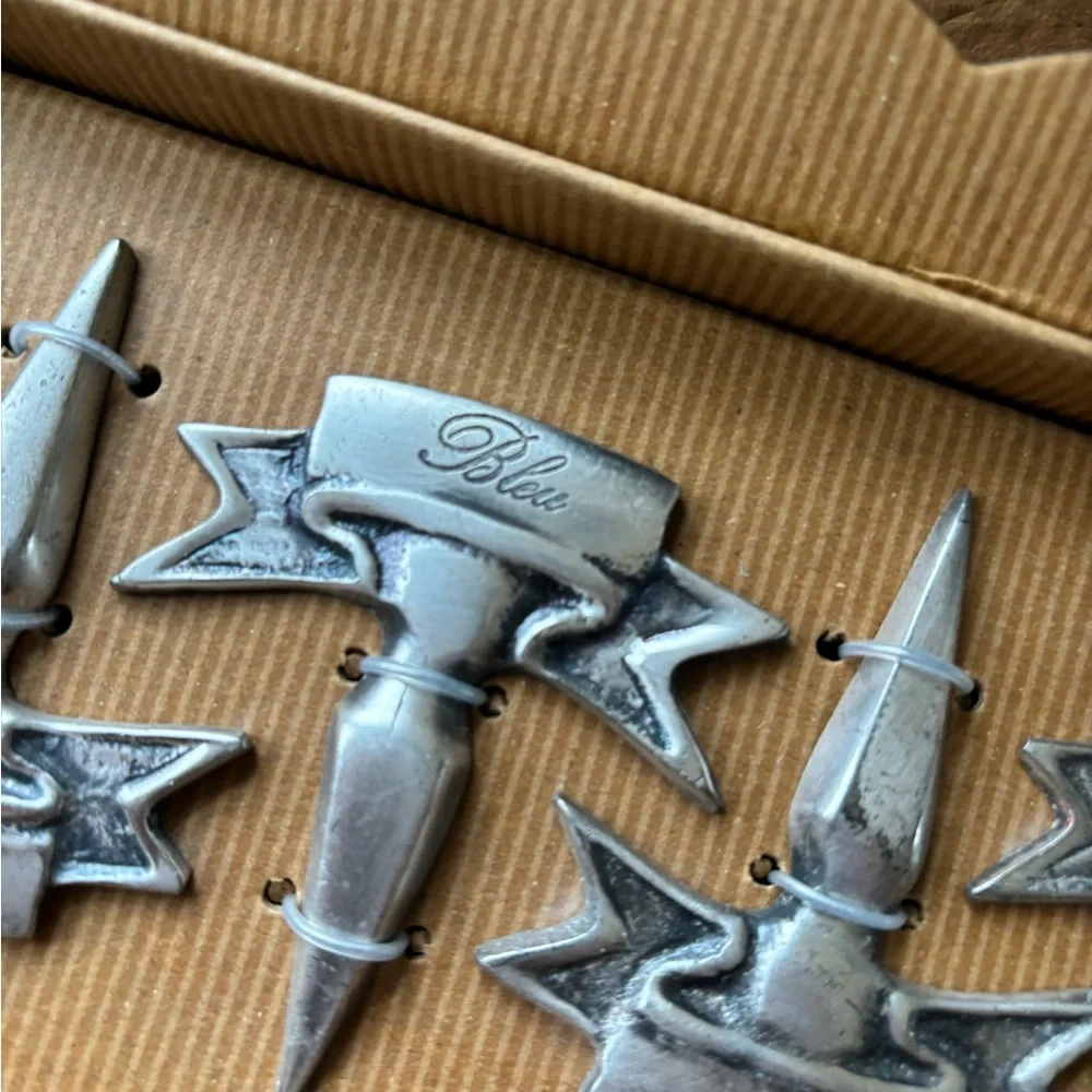 Vintage Pewter Cheese‎ Markers, Cheese Names